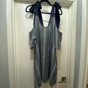 Striped Chambray Linen Dress